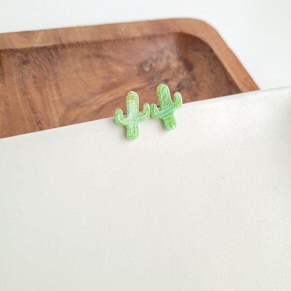 Cactus Stud Earrings - Picture 6 of 6